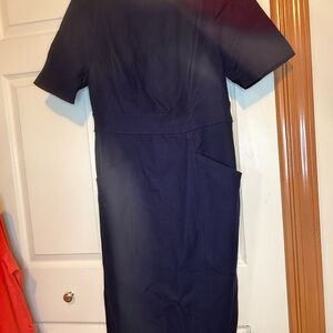 Boden Navy Midi Dress with Pocket - EUC